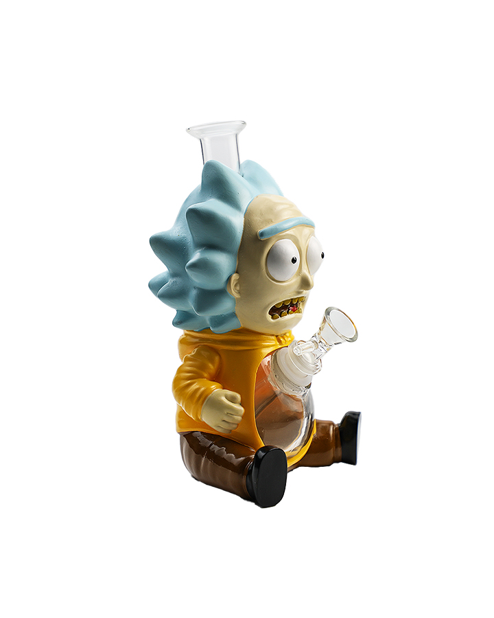 720_900 1Cartoon Glass Smoking Bong Glass Bowl Rick Smoking Water Pipe Tobacco Smoking Accessories H548