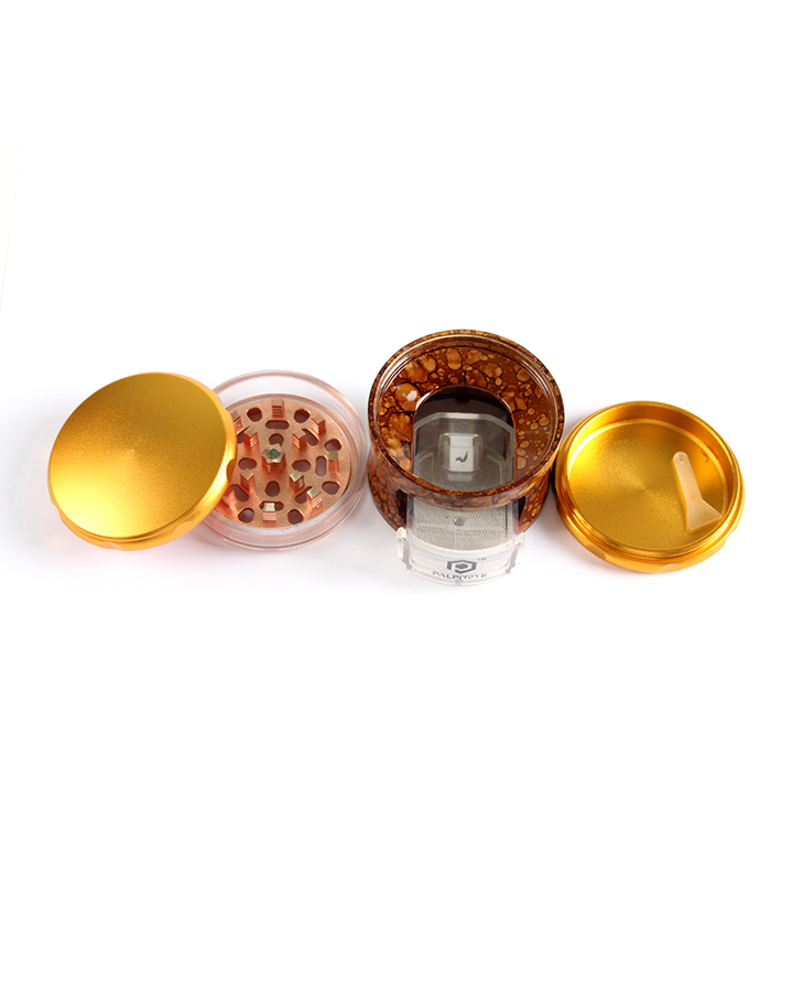 720_900 163MM Herb Grinder 4 Parts Zinc&Wood Weed/Tobacco Grinder With Drawer Smoking Accessories