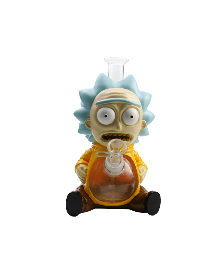 720_900 2Cartoon Glass Smoking Bong Glass Bowl Rick Smoking Water Pipe Tobacco Smoking Accessories H548