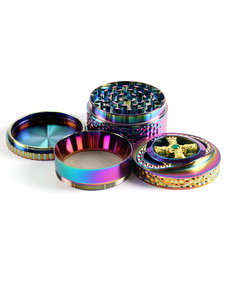 720_900 365MM Herb Grinder 4 Parts Rainbow Color Tobacco/Weed Grinder Smoking Accessories