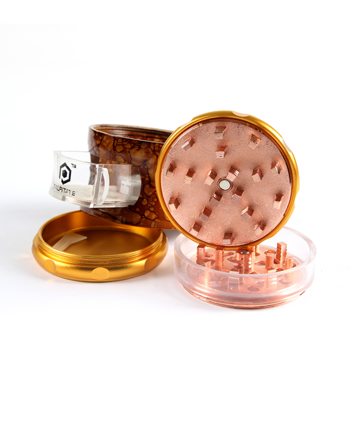 720_900 363MM Herb Grinder 4 Parts Zinc&Wood Weed/Tobacco Grinder With Drawer Smoking Accessories