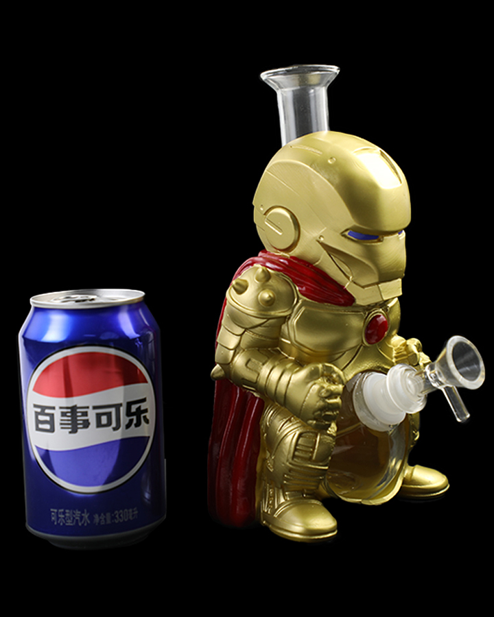 720_900 4Cartoon Glass Smoking Bong Glass Bowl Iron Man Smoking Water Pipe Tobacco Smoking Accessories H545