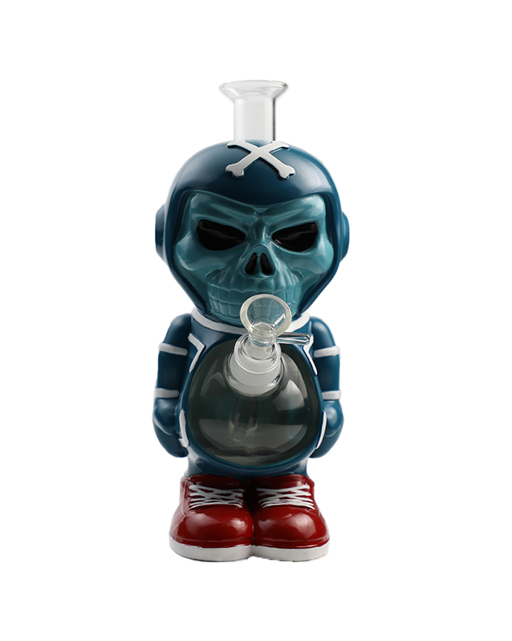 720_900 4Cartoon Glass Smoking Bong Glass Bowl Skeleton Player Smoking Water Pipe Tobacco Smoking Accessories H544