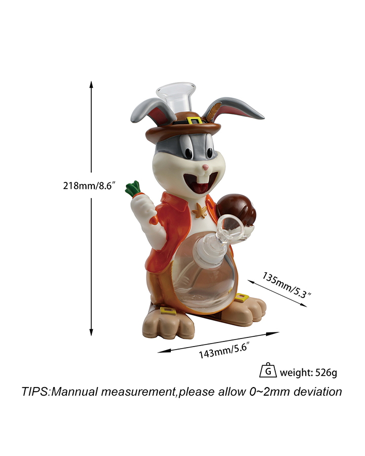 720_900 5Cartoon Glass Smoking Bong Glass Bowl Smoking Thanksgiving Rabbit Water Pipe Tobacco Smoking Accessories H534