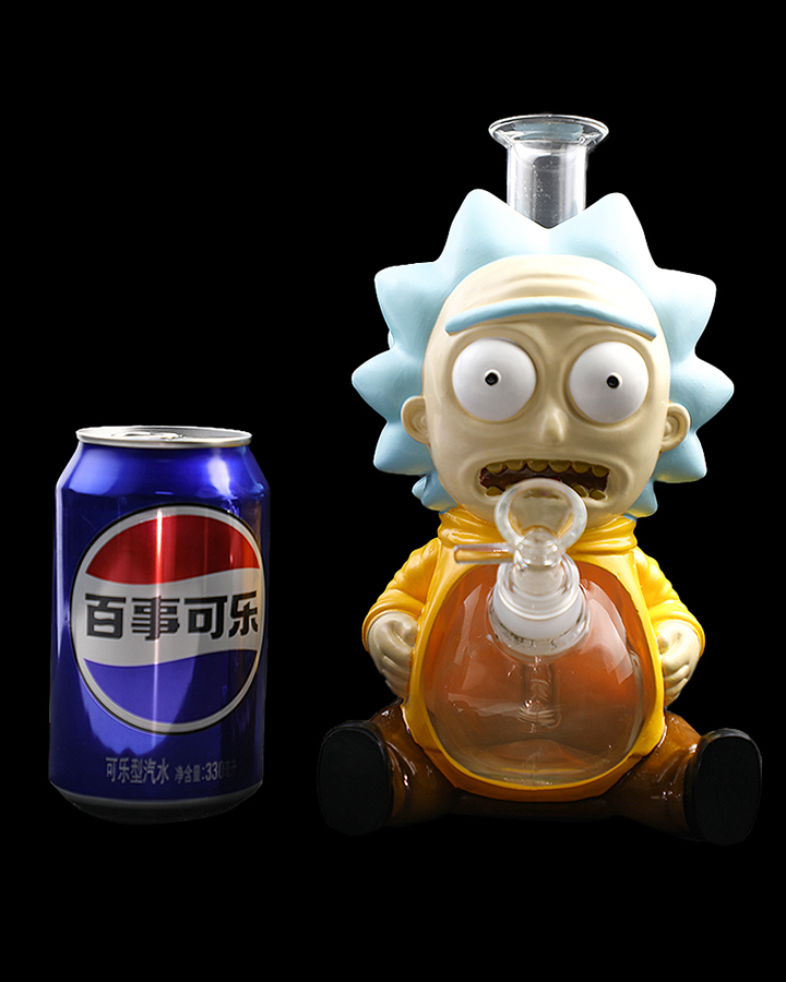 720_900 5Cartoon Glass Smoking Bong Glass Bowl Rick Smoking Water Pipe Tobacco Smoking Accessories H548
