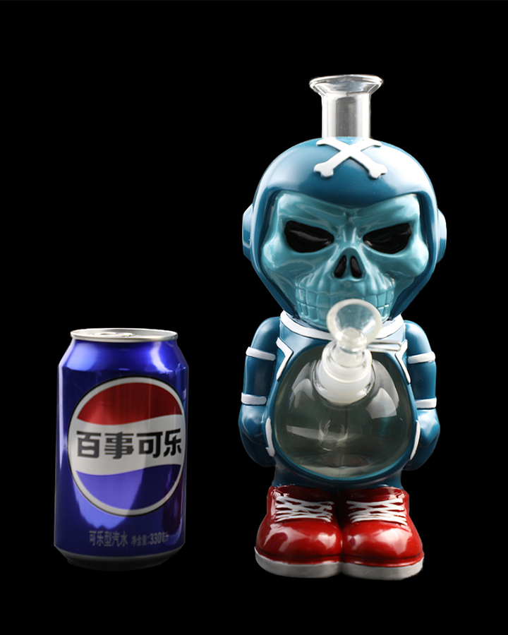 720_900 5Cartoon Glass Smoking Bong Glass Bowl Skeleton Player Smoking Water Pipe Tobacco Smoking Accessories H544