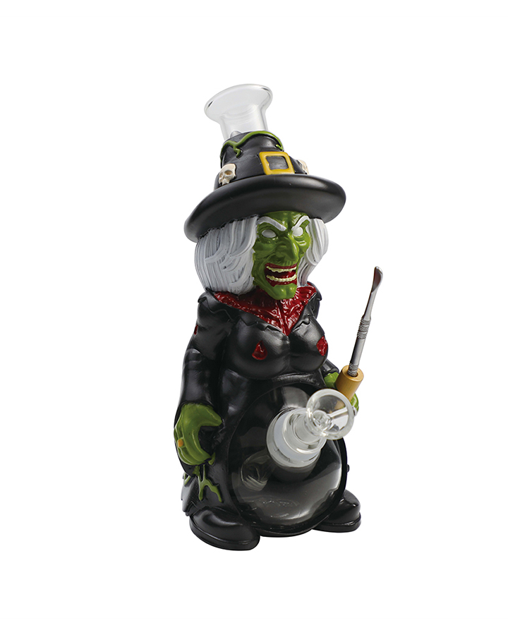 720_900-恢复的 1Cartoon Glass Smoking Bong Glass Bowl Witch Smoking Water Pipe Tobacco Smoking Accessories H528