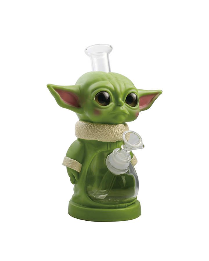 720_900-恢复的1Cartoon Glass Smoking Bong Glass Bowl YODA Smoking Water Pipe Tobacco Smoking Accessories H533