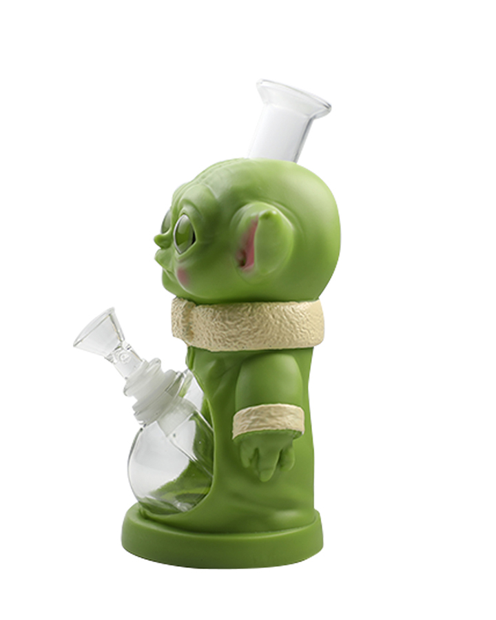 720_900-恢复的2Cartoon Glass Smoking Bong Glass Bowl YODA Smoking Water Pipe Tobacco Smoking Accessories H533