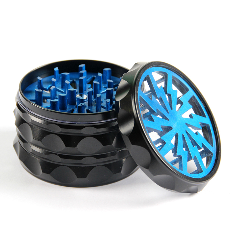 60MM Herb Grinder 4 Parts Zinc Alloy Flash Type Weed/Tobacco Grinder Smoking Accessories