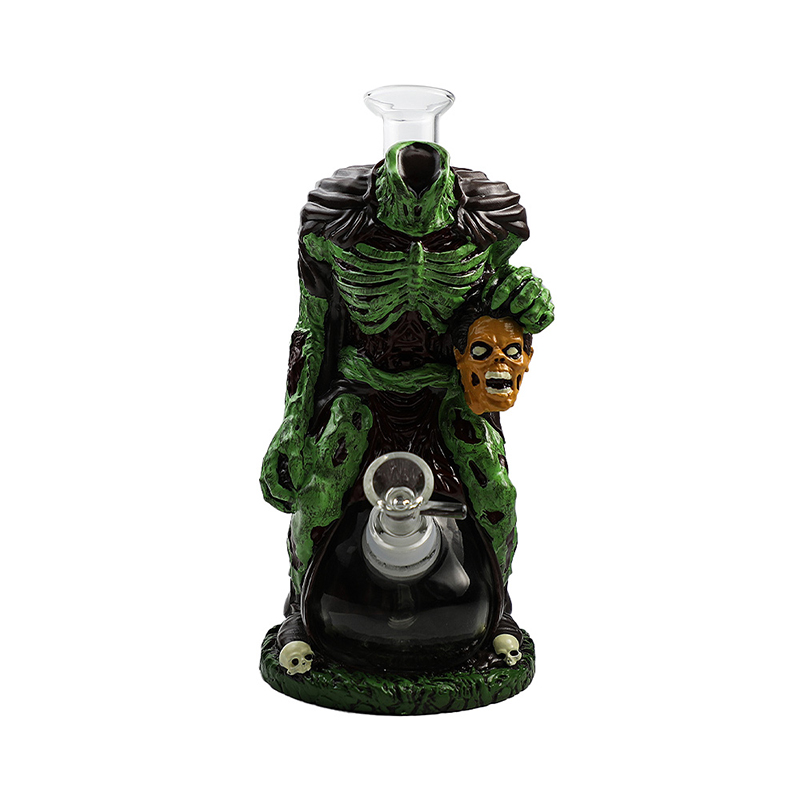 Cartoon Glass Smoking Bong Glass Bowl The Headless Horseman Smoking Water Pipe Tobacco Smoking Accessories H536