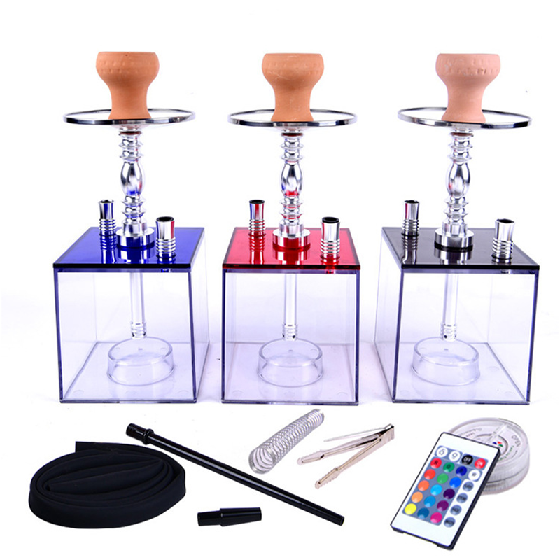 Arab Hookah Set Acrylic Square Shisha Hookah With Hose