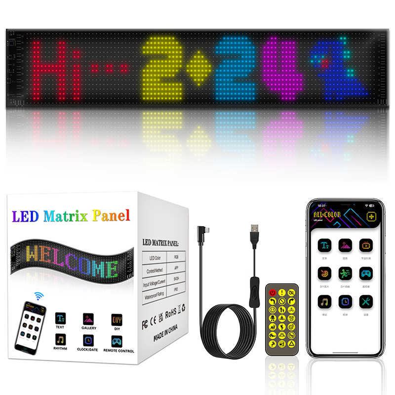 LED Matrix Pannel With 16*96 Soft Screen Display On Smoking Shop & Car
