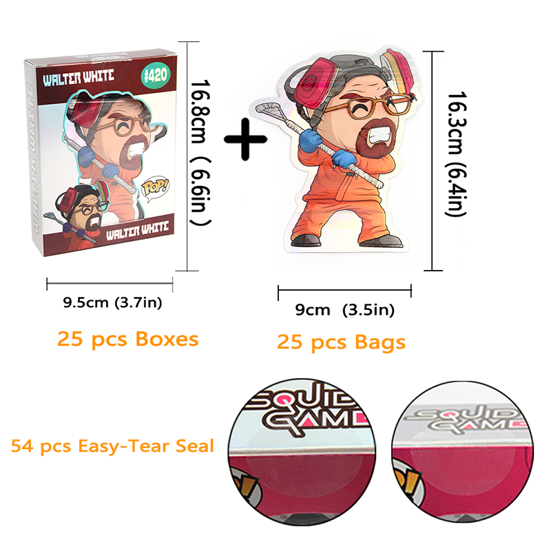 Stock POP Action Figure Shaped Smell Proof Mylar Bag With Colorful Box