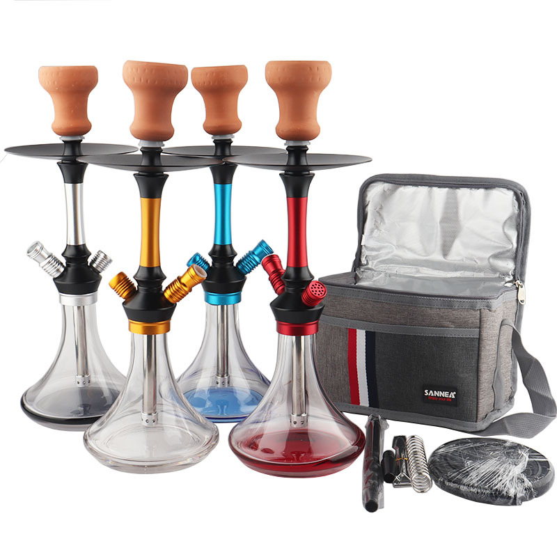 High Quality Aluminum Shisha Hookah Set With Cloth Bag Small Simple Mini with case