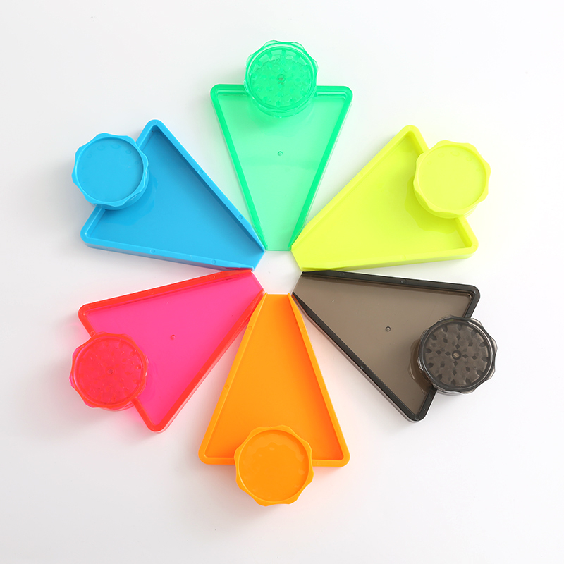 Plastic Hand Muller Tobacco Herb Grinder Crusher With Triangle Tray