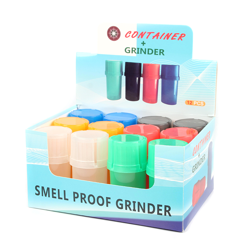Plastic Herb Grinder With Container Mix Colors Custom Logo