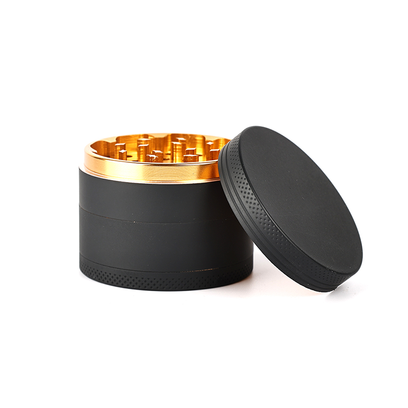 Rubber Paint Aluminum Alloy Herb Grinder 63mm Tobacco Weed Black Grinder Custom Logo