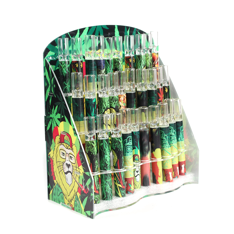 OG Glass Pipe With Printing Plastic Display Box Smoking Accessories