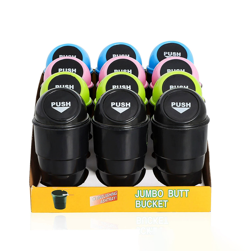 Plastic Trash can Car Ashtray With Display Box Mix Colors