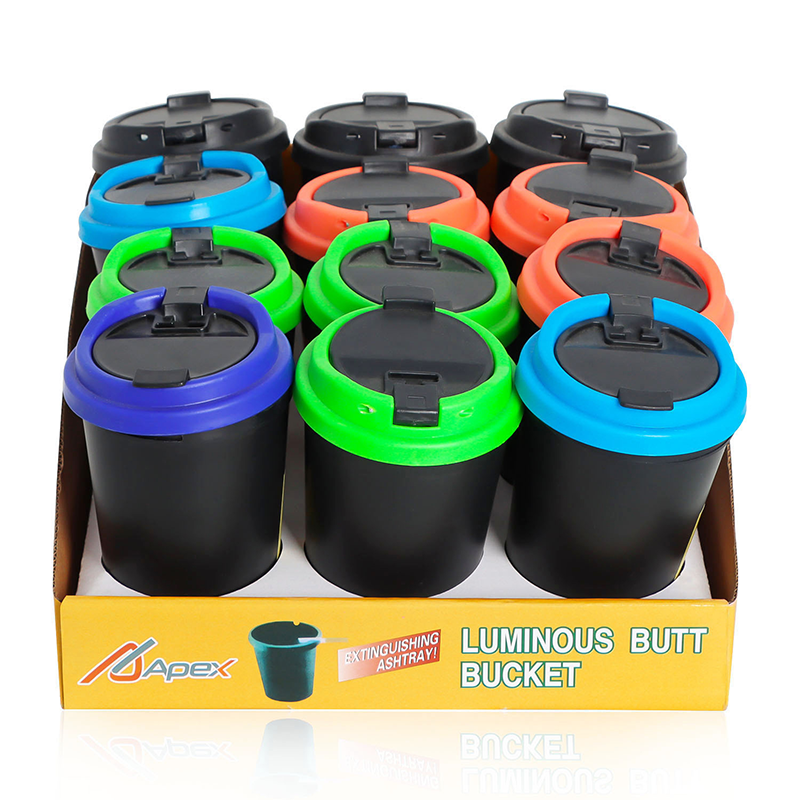 Plastic Trash can Car Ashtray With Display Box Mix Colors JUMBO BUTT BUCKET