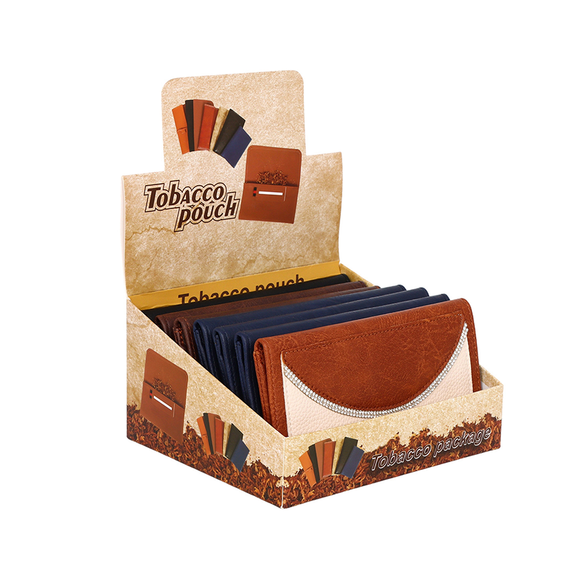 Colorful White Edge Leather Tobacco Storage Bag With Zipper Mix Colors Smoking Accessories