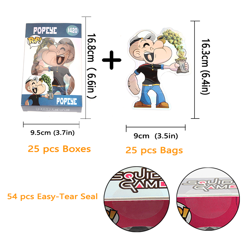Stock POP Anime Shaped Smell Proof Mylar Bag With Colorful Box