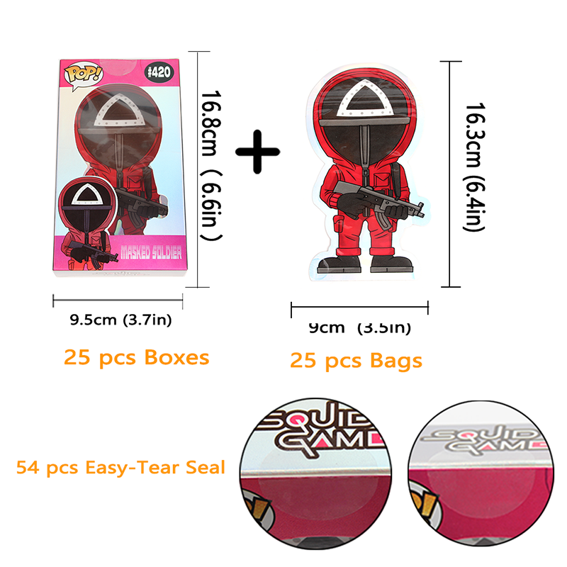 Stock POP Squid Game Smell Proof Mylar Bag With Colorful Box
