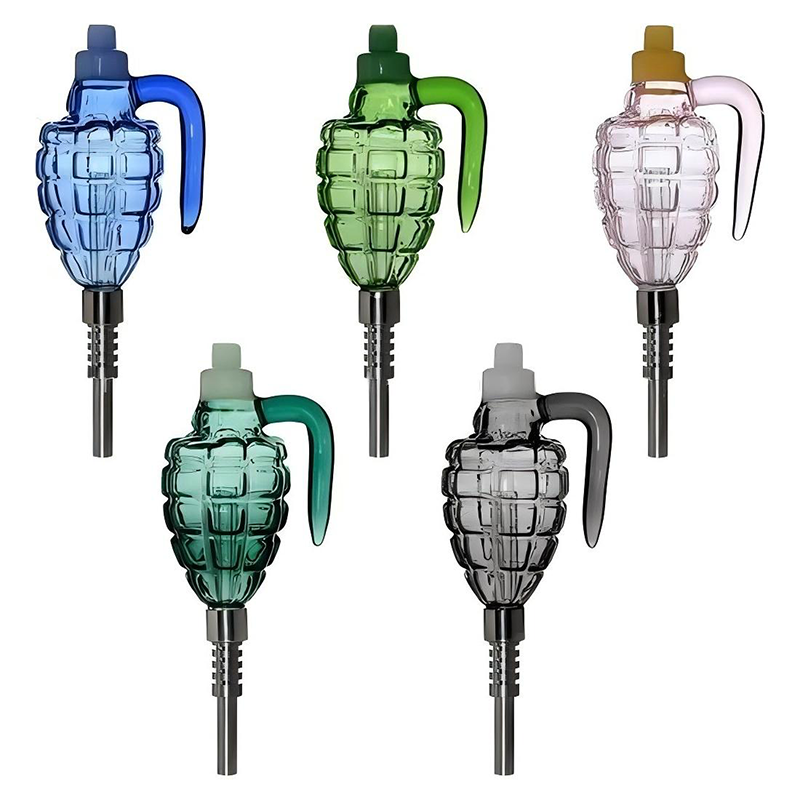 Grenade Shaped Glass Nectar Collector Set Smoking Pipe Ash Catcher Smoking Accessories