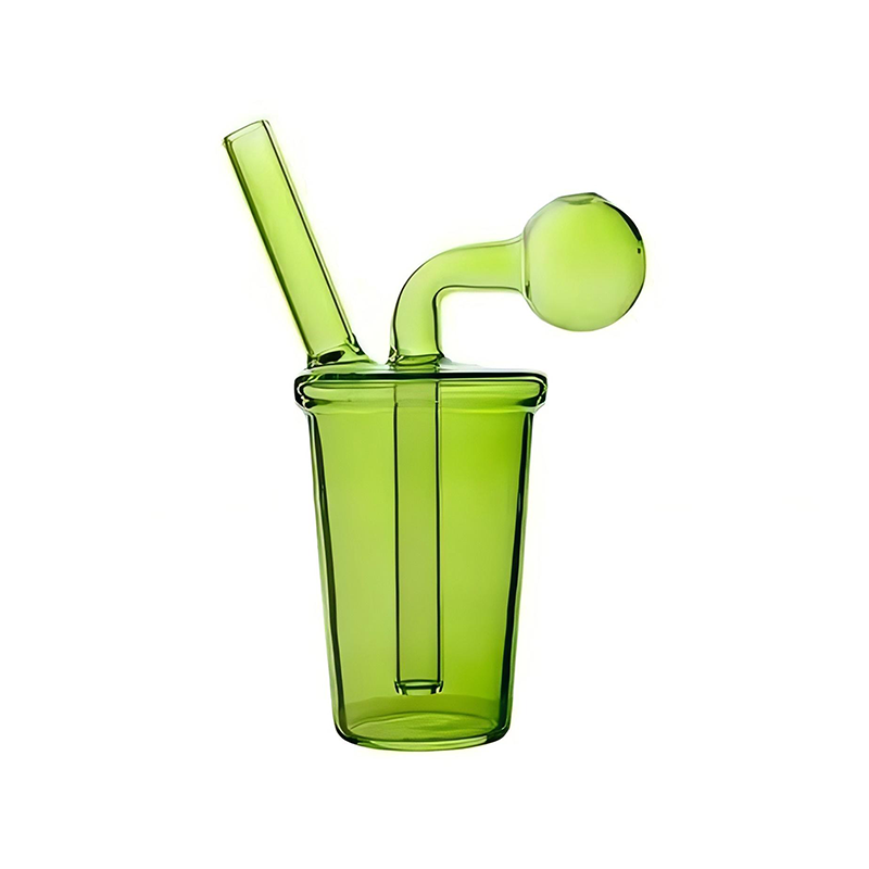 Glass Oil Burner Coffee Cup Shaped Smoking Pipe Water Pipe Bong Set Smoking Accessories