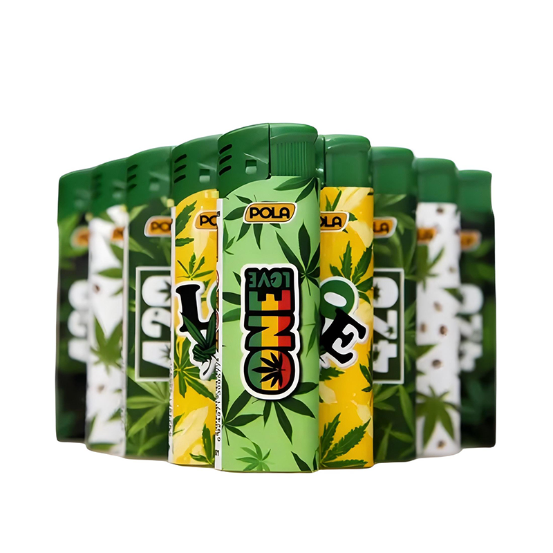 Electronic Plastic Inflatable Wholesale With Hemp Leaf 420 Lighter Smoking Accessories