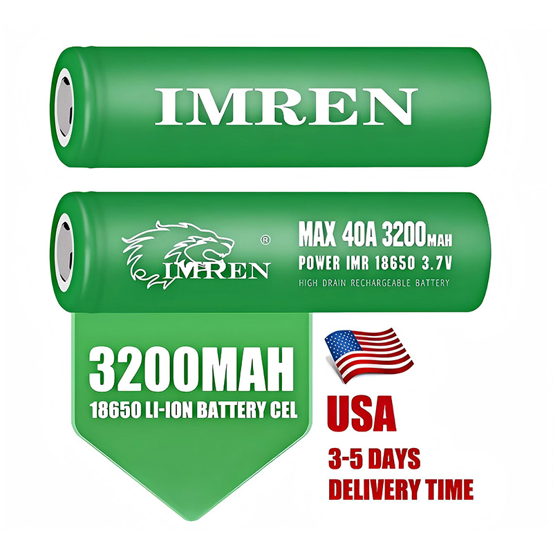 IMREN 18650 Battery 3200mah Max 40A USA Stock 3.7v 3.6v Lithium Li Ion Cell Rechargeable