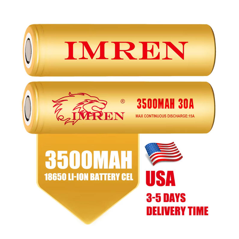 IMREN 18650 Battery USA Stock 3500mah 3.7v 3000mah Golden Battery