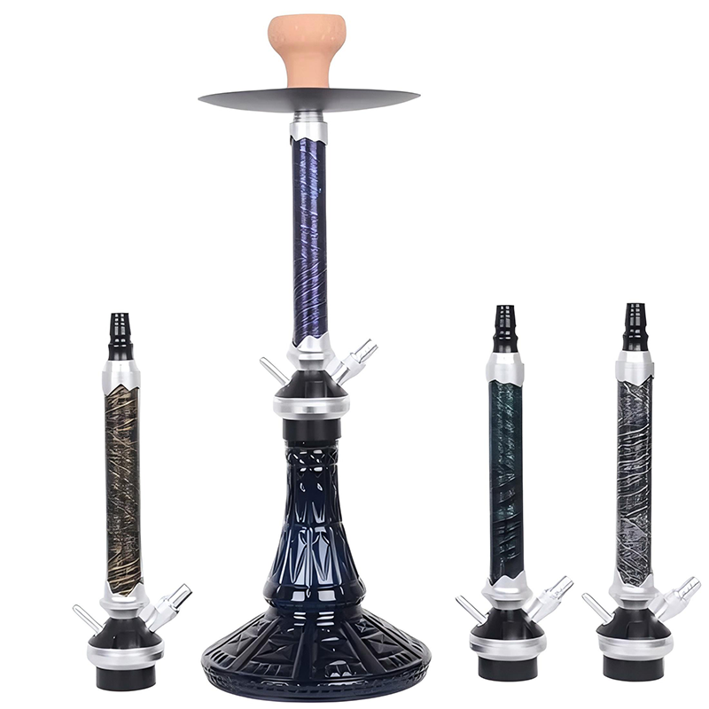 High Quality Detachable Shisha Hookah Set Custom Aluminum Glass Smoking Accessories