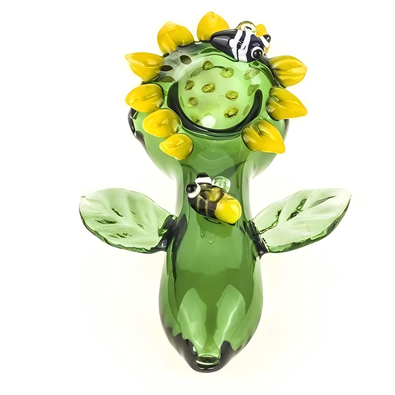 High Quality Flower Hand Pipe Glass Sunflower Smoking Pipe Smoking Accessories Accept Custom