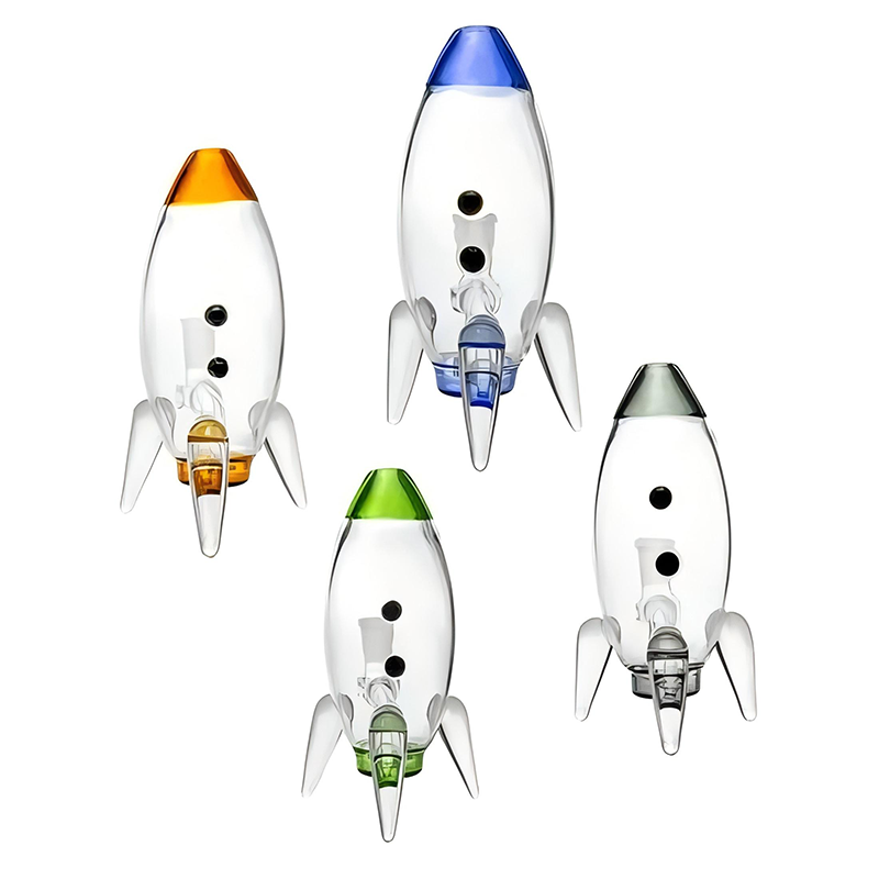 Hot Selling Rocket Glass Smoking Water Pipes Mix Color Smoking Accessories Glass Bong