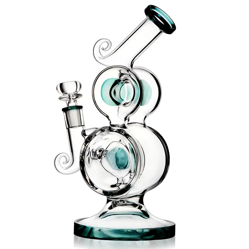 Double Recycle Glass Bong Water Pipe Oil DAB Rig Glass Smoking Pipe Smoking Accessories