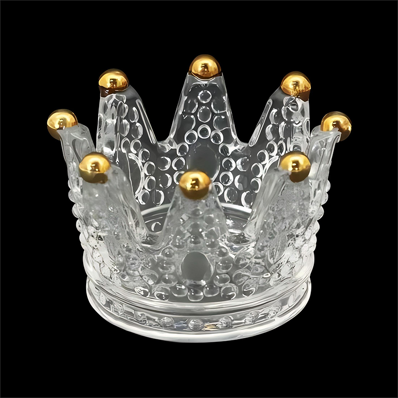 Crystal Glass Ashtray Nordic Embossed Transparent Crown Jewelry Designs Smoking Accessories