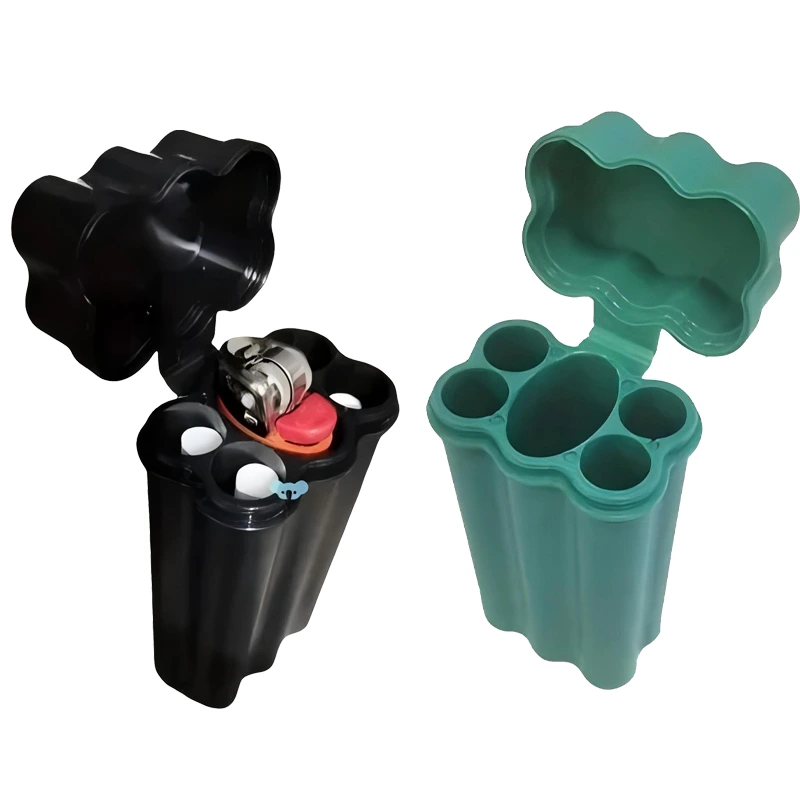 5-Hole Plastic Jar Container Pre-Cone Rolling Paper Cigarette / Gas Lighter Smoking Accessories Custom Logo