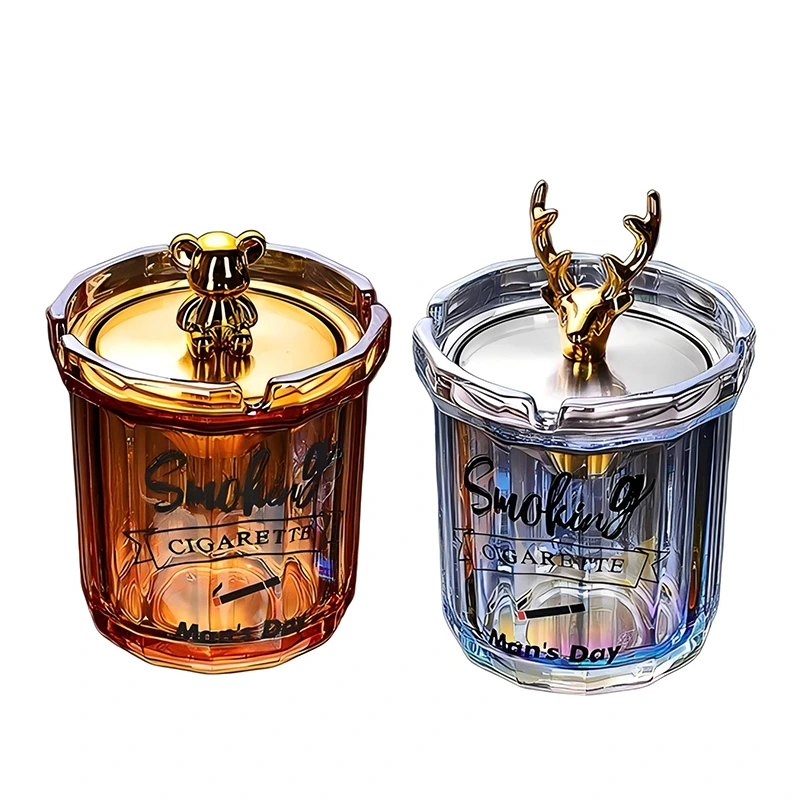 Ashtray with Transparent Colors Glass Preventing Surface Scratches Smoking Accessories Custom Logo