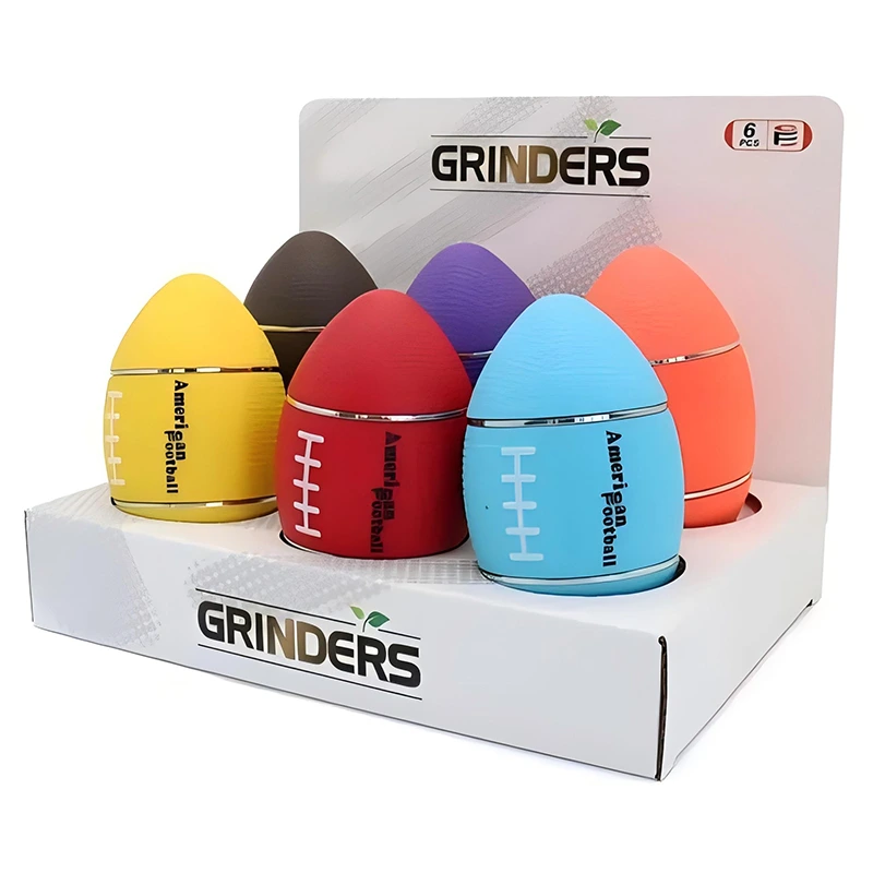 Rugby Football Designs Herb Grinder 3 Parts Zinc Alloy Smoking Accessories Custom Logo