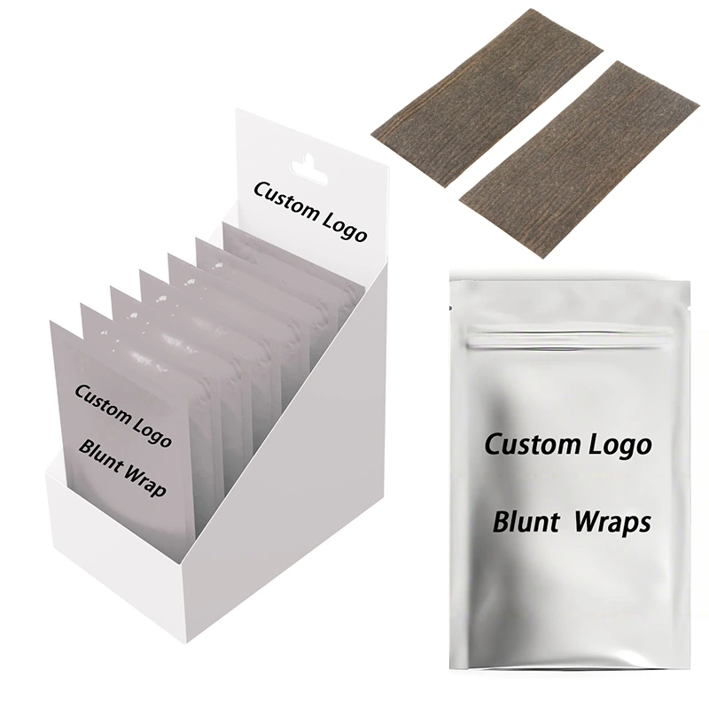 Flavors Blunt Wraps 100% Natural 5pcs Packs Roll Tobacco Paper Custom Logo Smoking Accessories