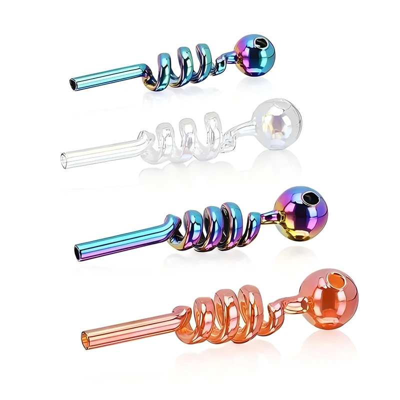 Electroplated Colors Glass Smoking Pipe Glass Bong Oil Burner Pipe Glass Smoking Accessories