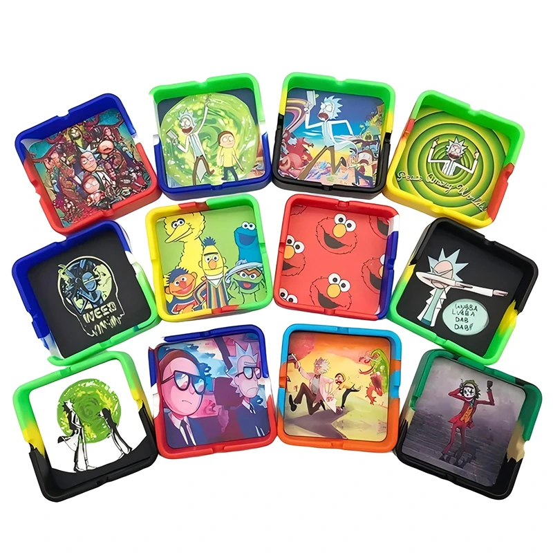 Creative Ashtrays Luminous Silicone Square Ashtray Smoking Accessories