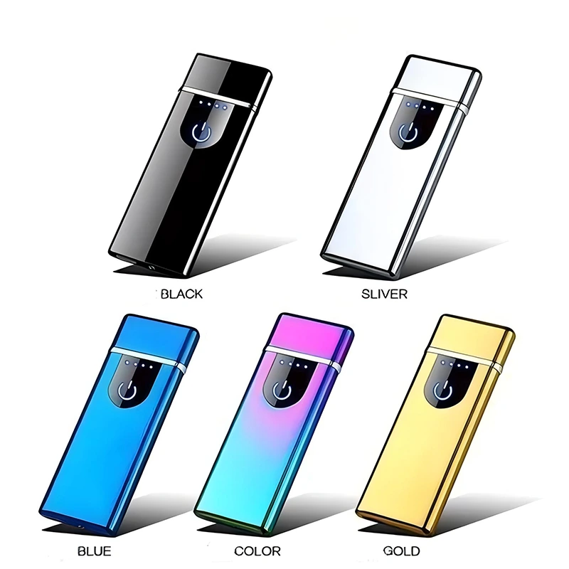 Ultra-Thin Fingerprint USB Rechargeable Arc Electronic Lighter Smoking Accessories