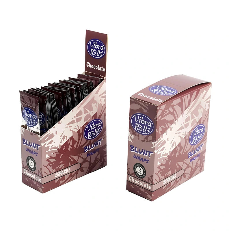 Flavors Chocolate Blunt Wraps 100% Natural Cigarette Rolling Paper Custom Logo Smoking Accessories