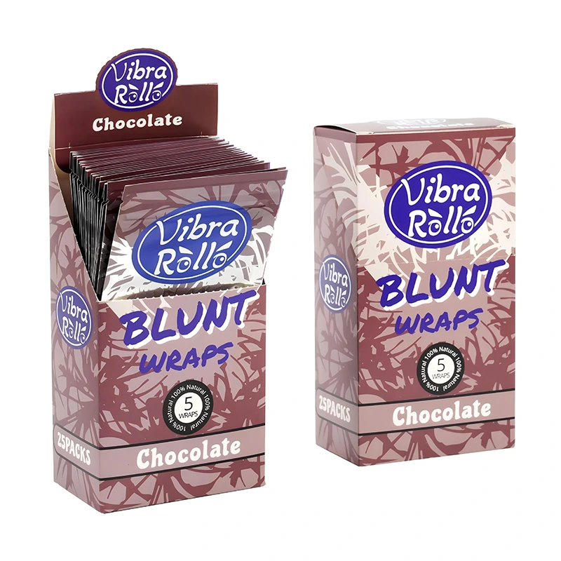 Chocolate Blunt Wraps 100% Natural 5pcs Packs Roll Flavors Tobacco Paper Custom Logo Smoking Accessories