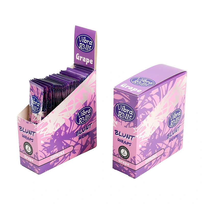 Flavors Grape Blunt Wraps 100% Natural Cigarette Rolling Paper Custom Logo Smoking Accessories