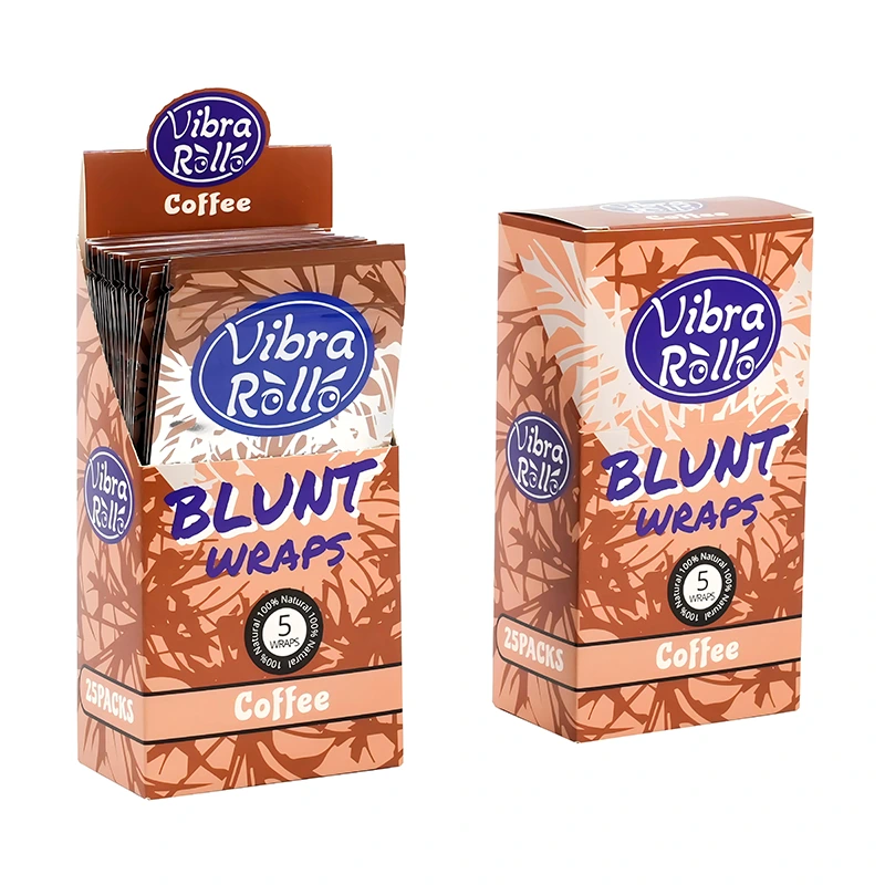 Coffee Blunt Wraps 100% Natural 5pcs Packs Roll Flavors Tobacco Paper Custom Logo Smoking Accessories