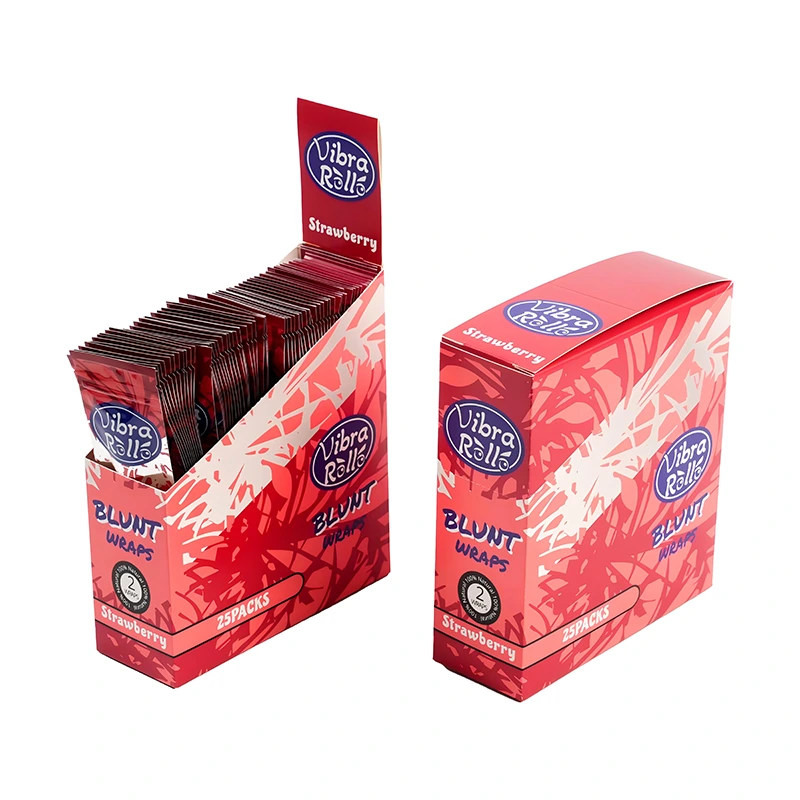 Flavors Strawberry Blunt Wraps 100% Natural Cigarette Rolling Paper Custom Logo Smoking Accessories